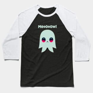 MeoOoOw! || Kawaii Ghost || Halloween Cat Ghost Baseball T-Shirt